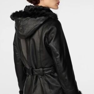 Genevieve Belted Leather jacket